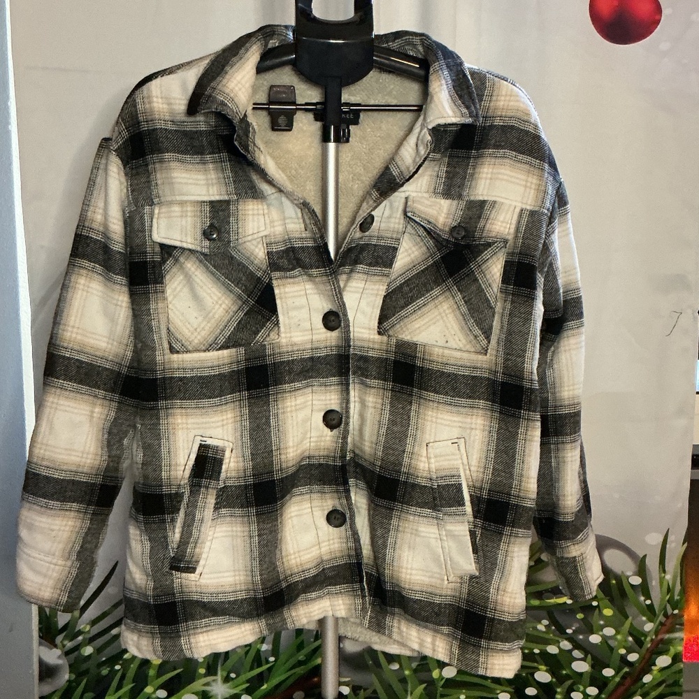 Love Tree Sherpa lined shacket